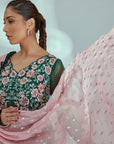 Intricately Sequin Embroidered Ombre Anarkali Set