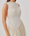 Ivory Ruched Corset Dress