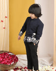 Black Thread Embroidery Sherwani Set