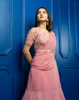 Coral Lehenga Saree