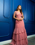 Coral Lehenga Saree