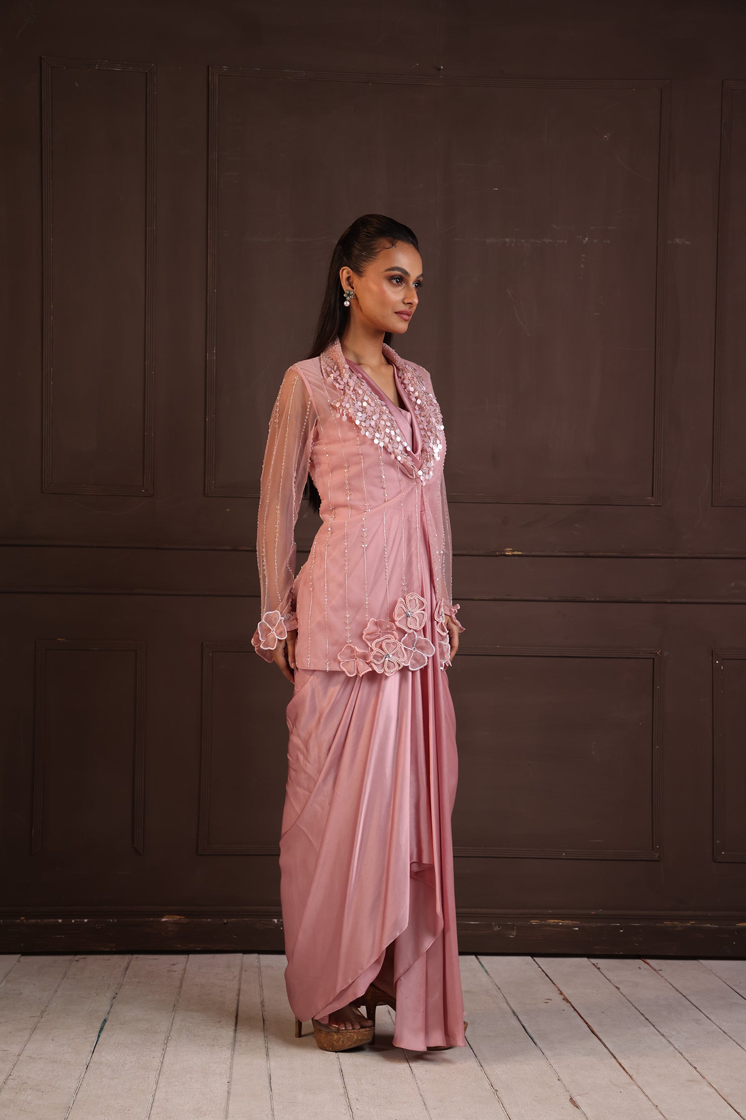 Blush Harmony Draped Ensemble