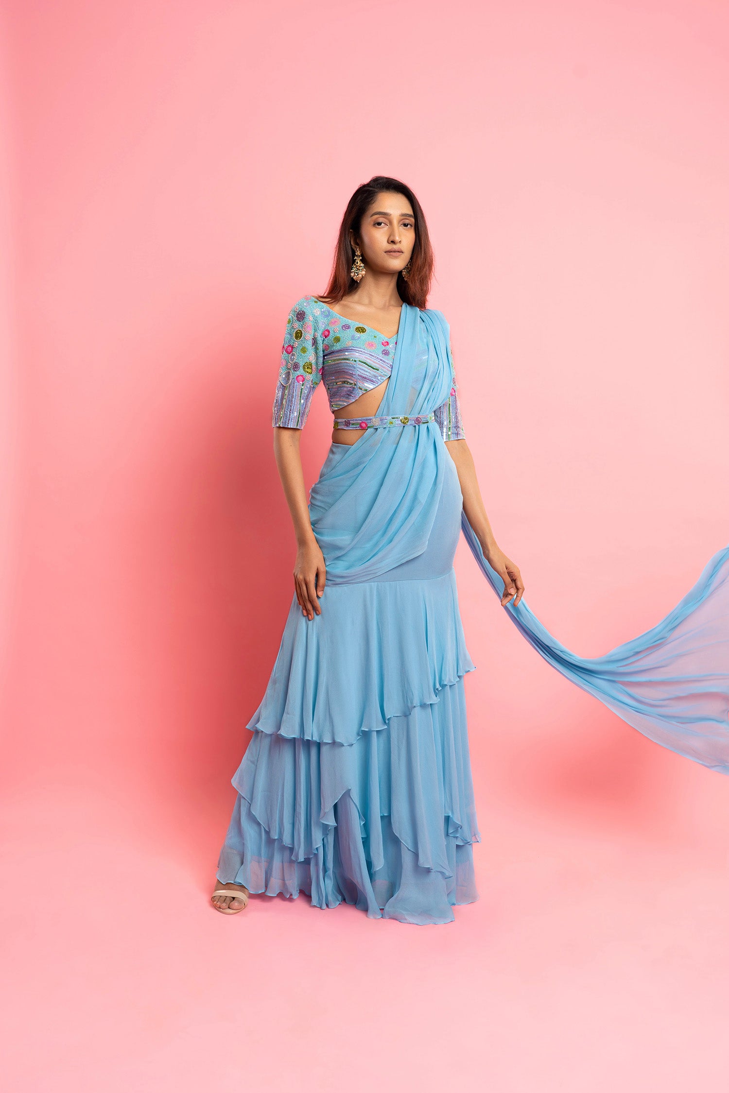 Blue Orchid Saree