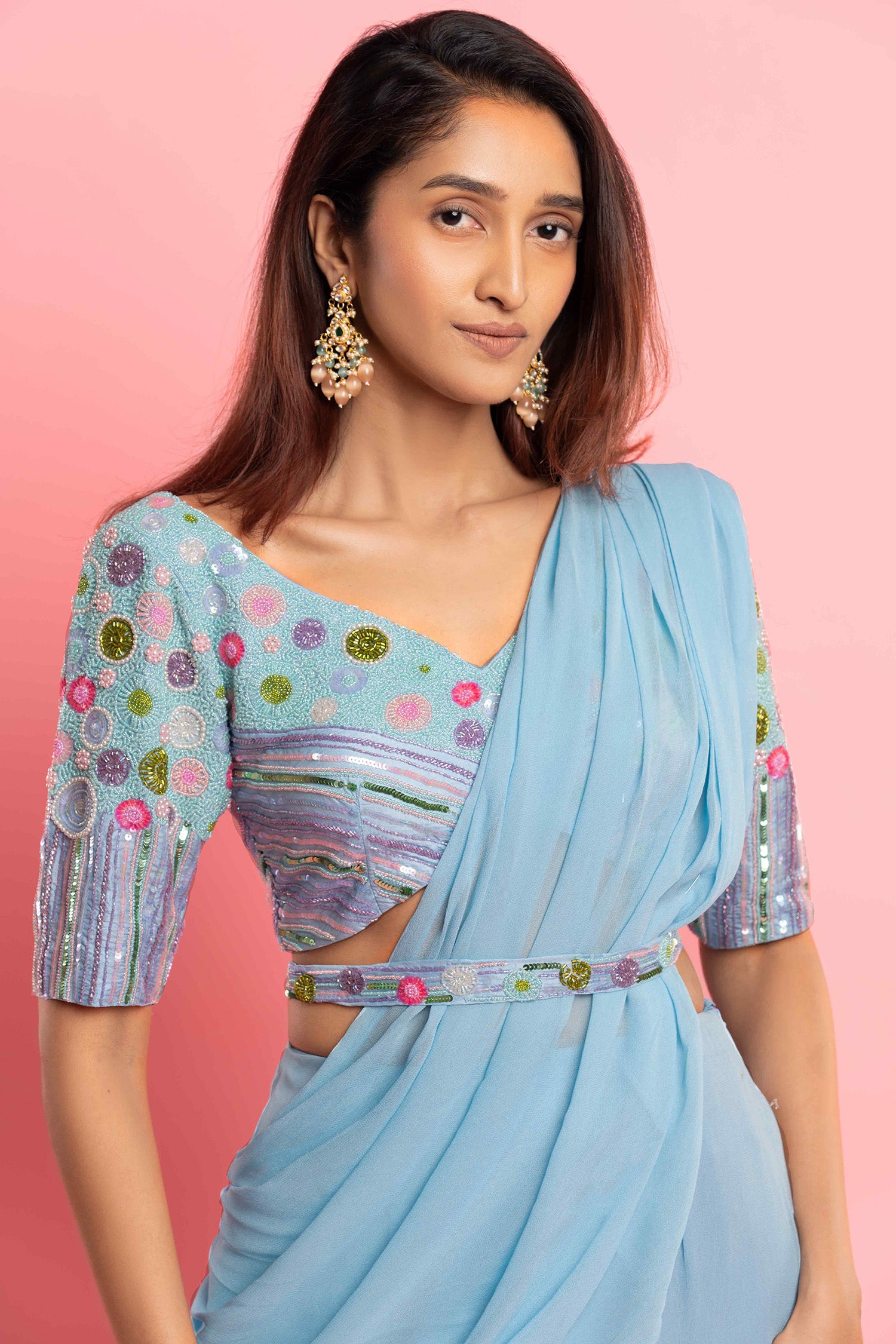 Blue Orchid Saree