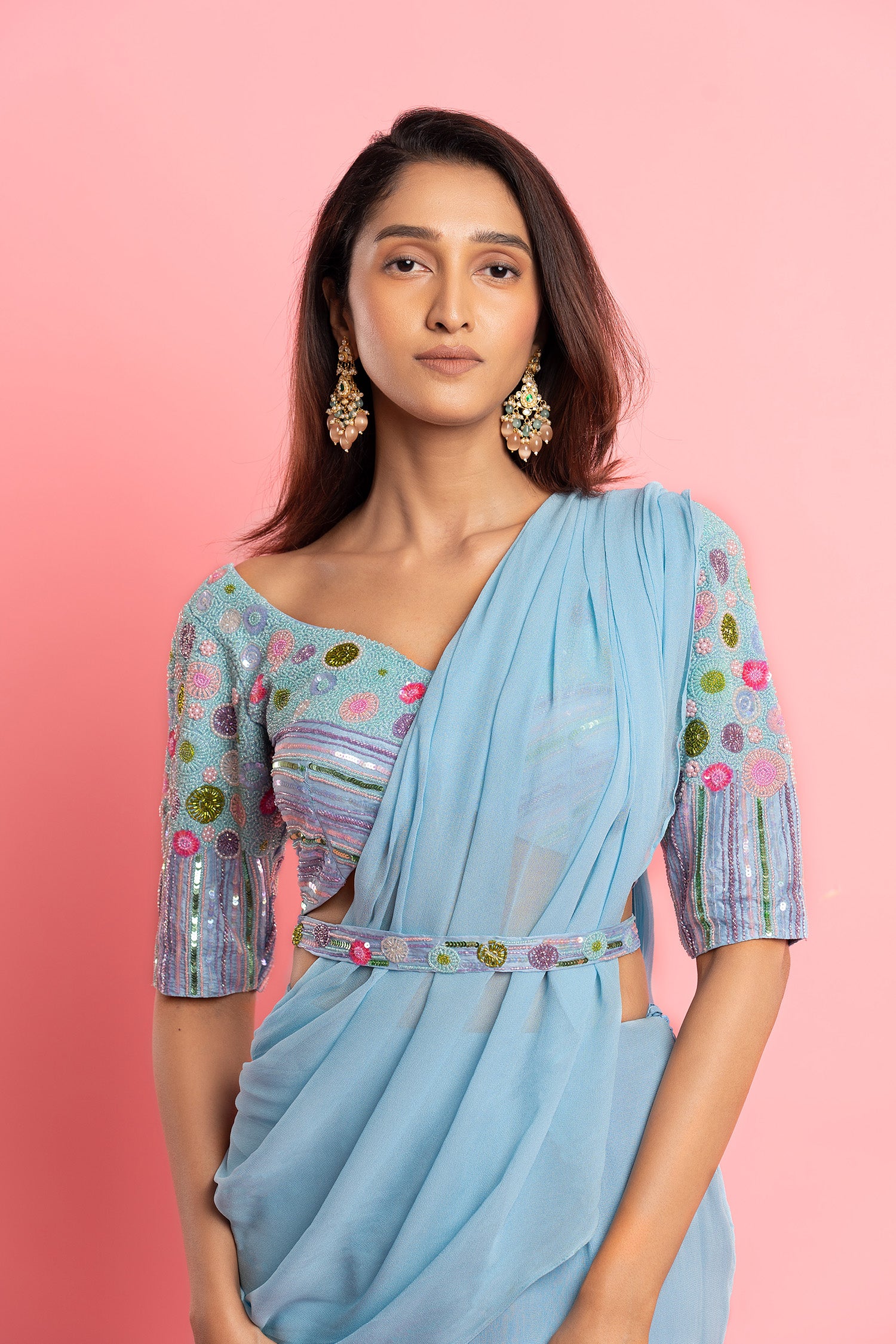 Blue Orchid Saree