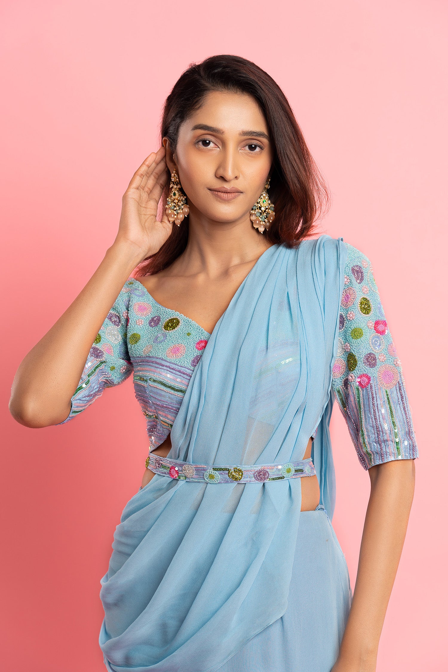 Blue Orchid Saree