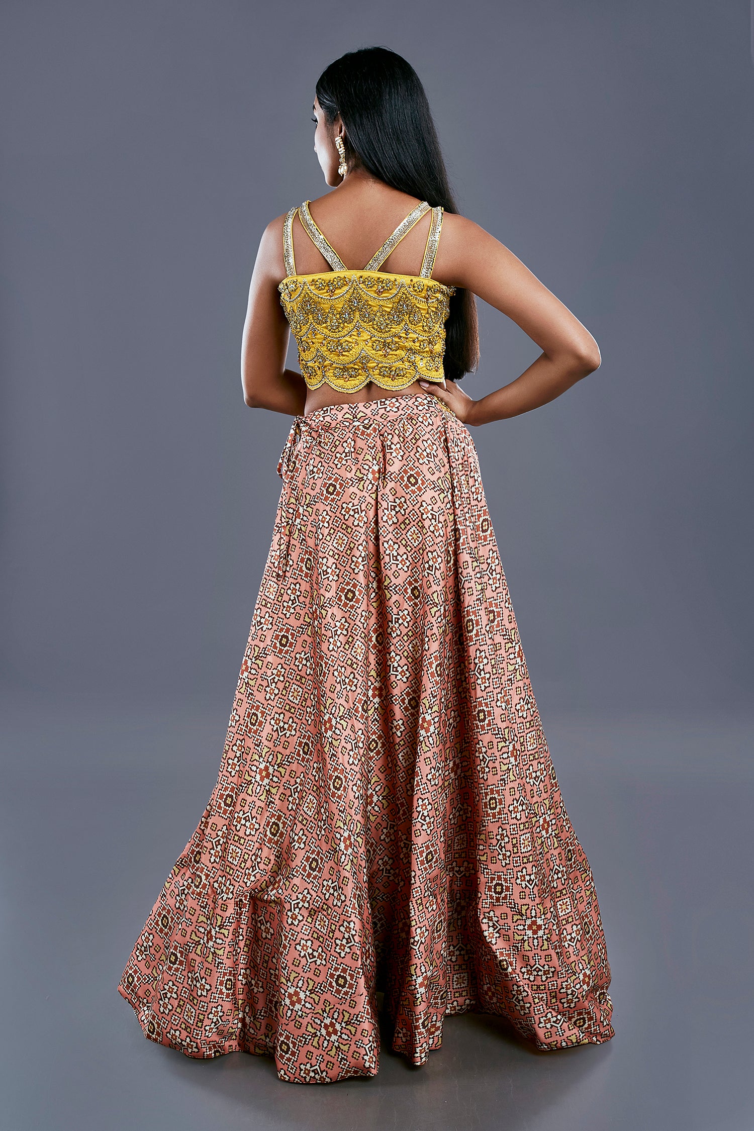 Palazzo And A Printed Half Patola Skirt