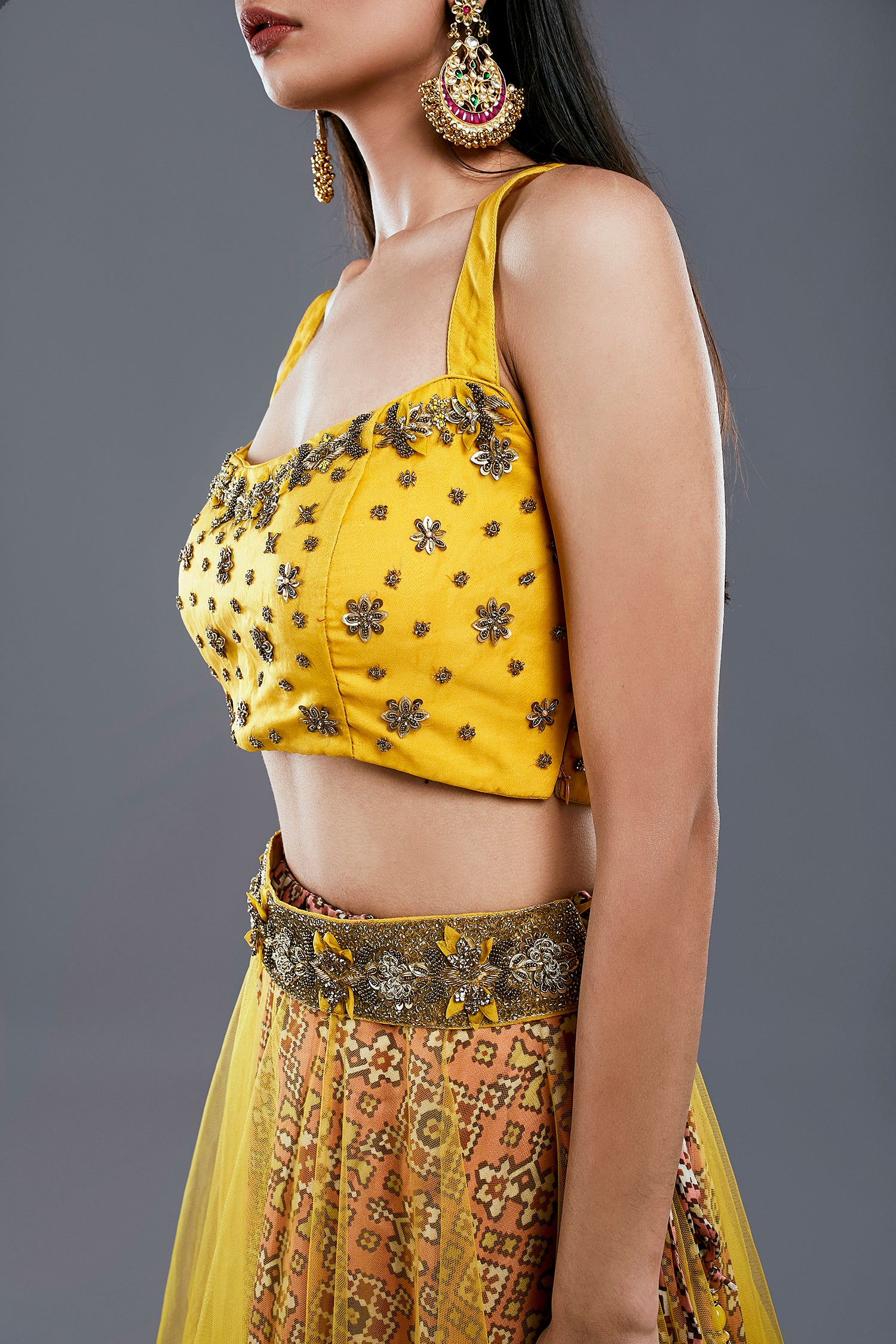 Ocher Yellow Lehenga