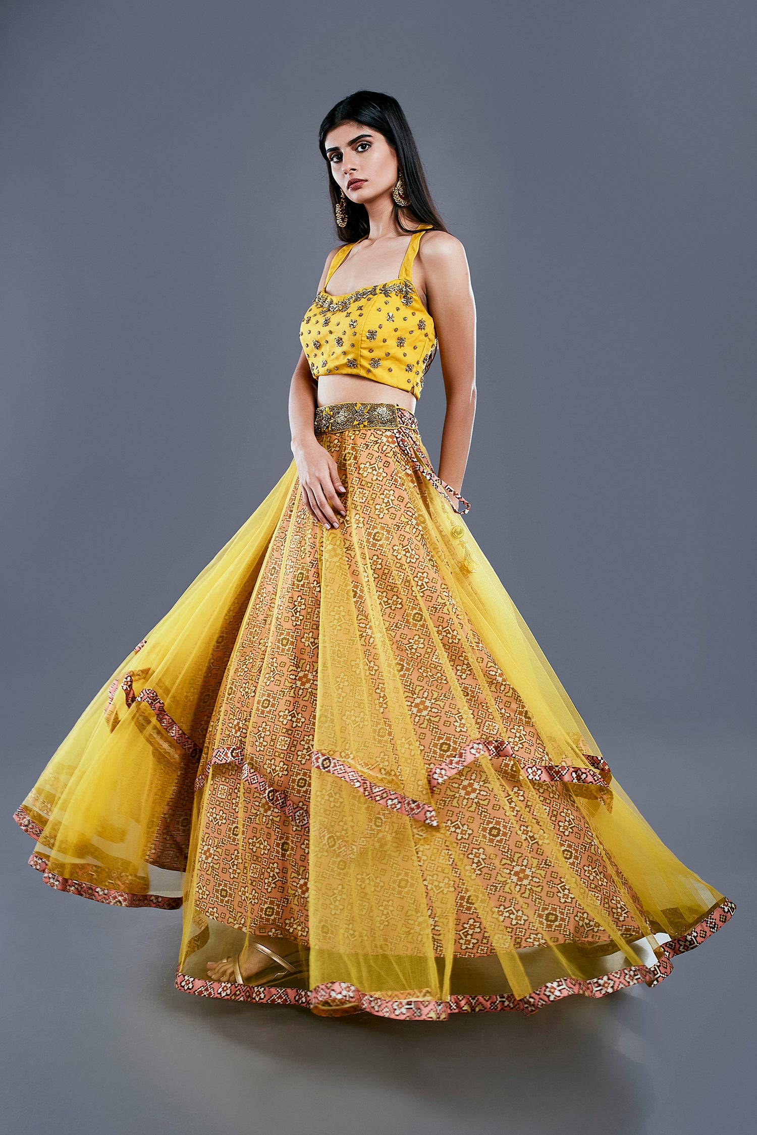 Ocher Yellow Lehenga