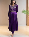 Purple Anarkali Set