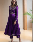 Purple Anarkali Set