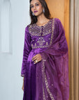 Purple Anarkali Set
