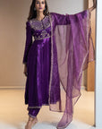 Purple Anarkali Set