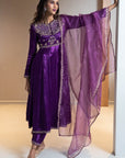 Purple Anarkali Set