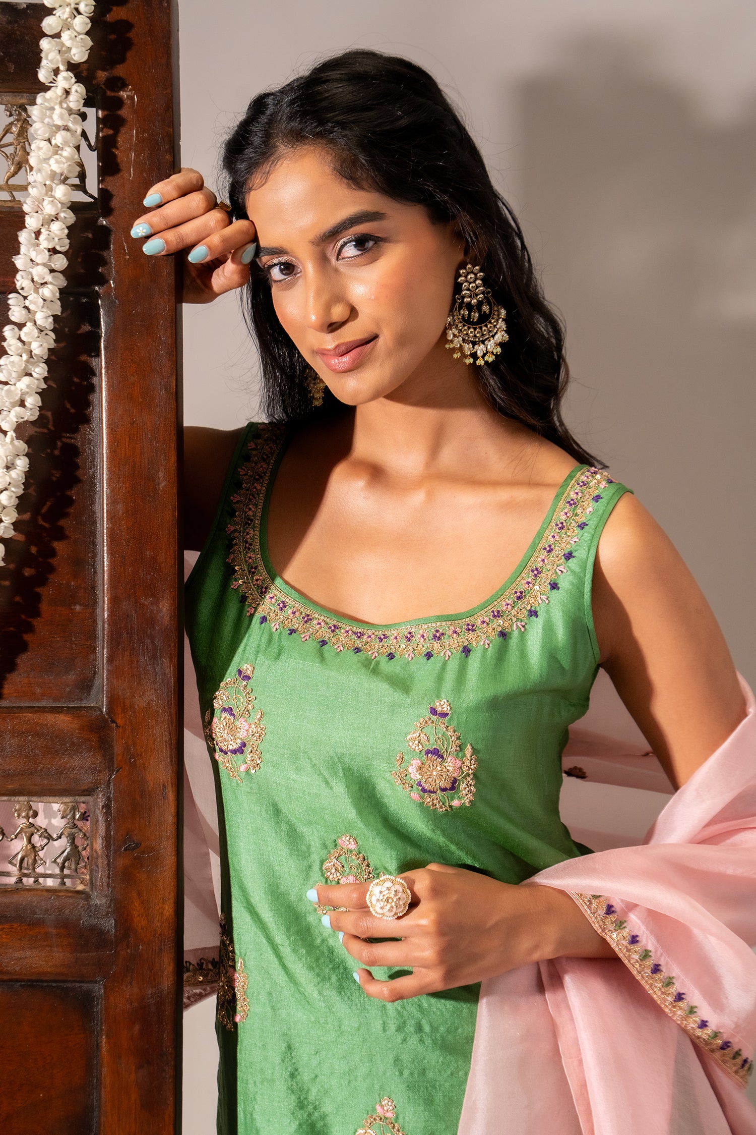 Green Gharara Set