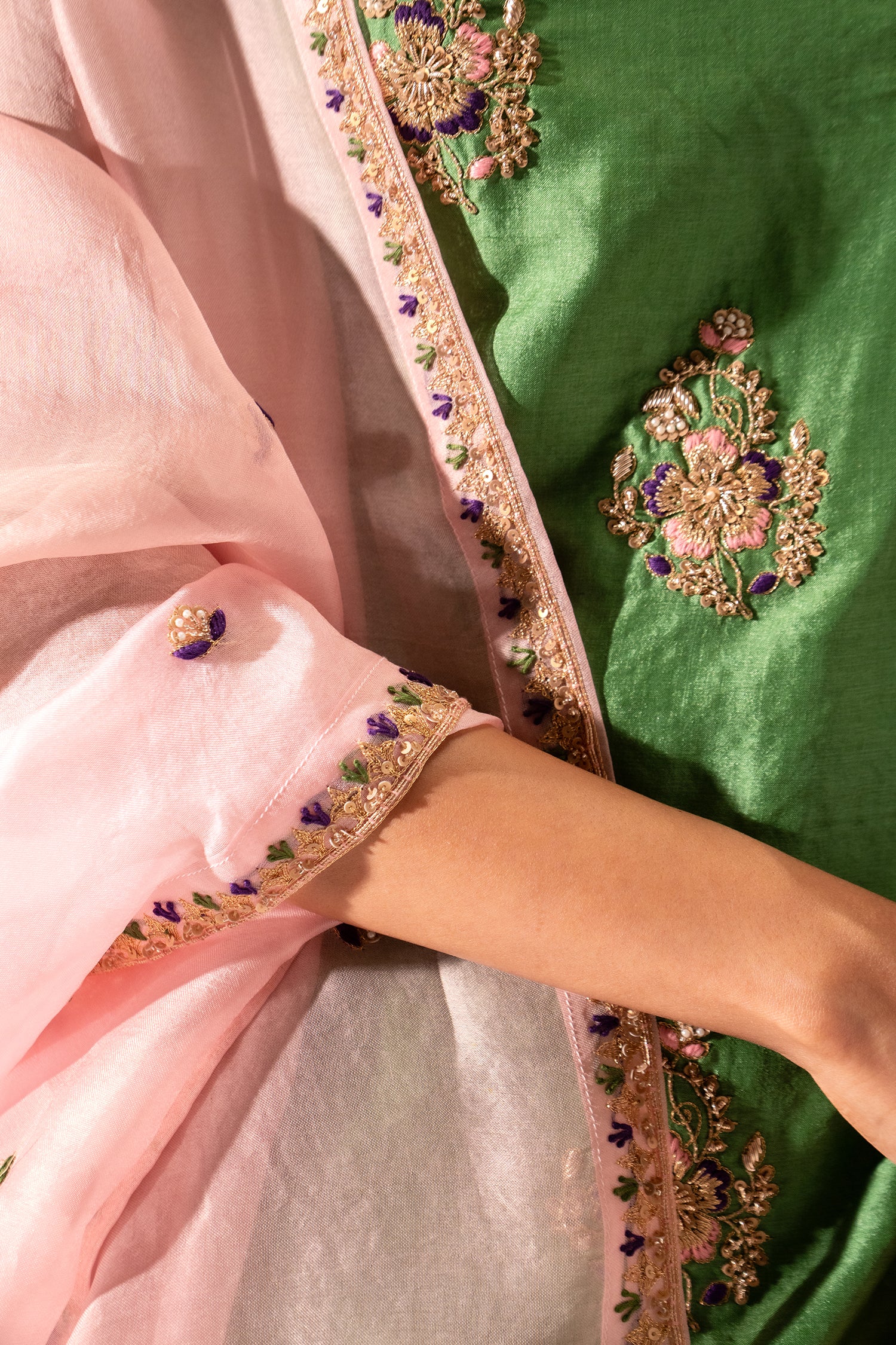 Green Gharara Set