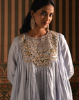 Ice Blue Anarkali Suit Set