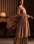 Bronze Anarkali Suit Set