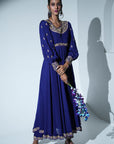 Indigo Anarkali Suit Set