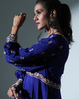Indigo Anarkali Suit Set
