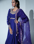 Indigo Anarkali Suit Set