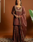 Brown Sharara Set