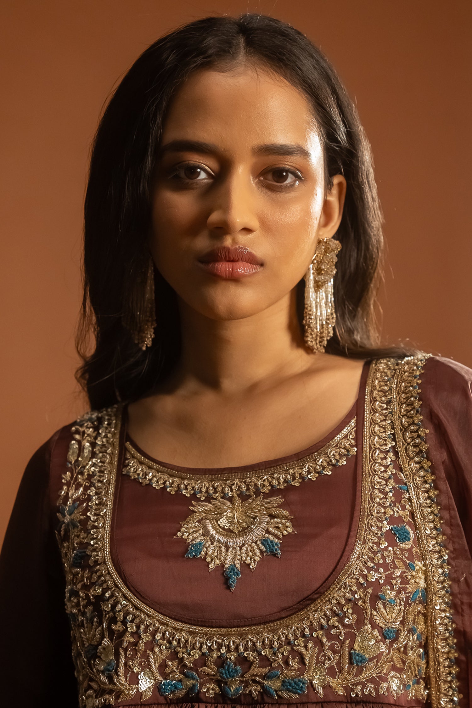 Brown Sharara Set