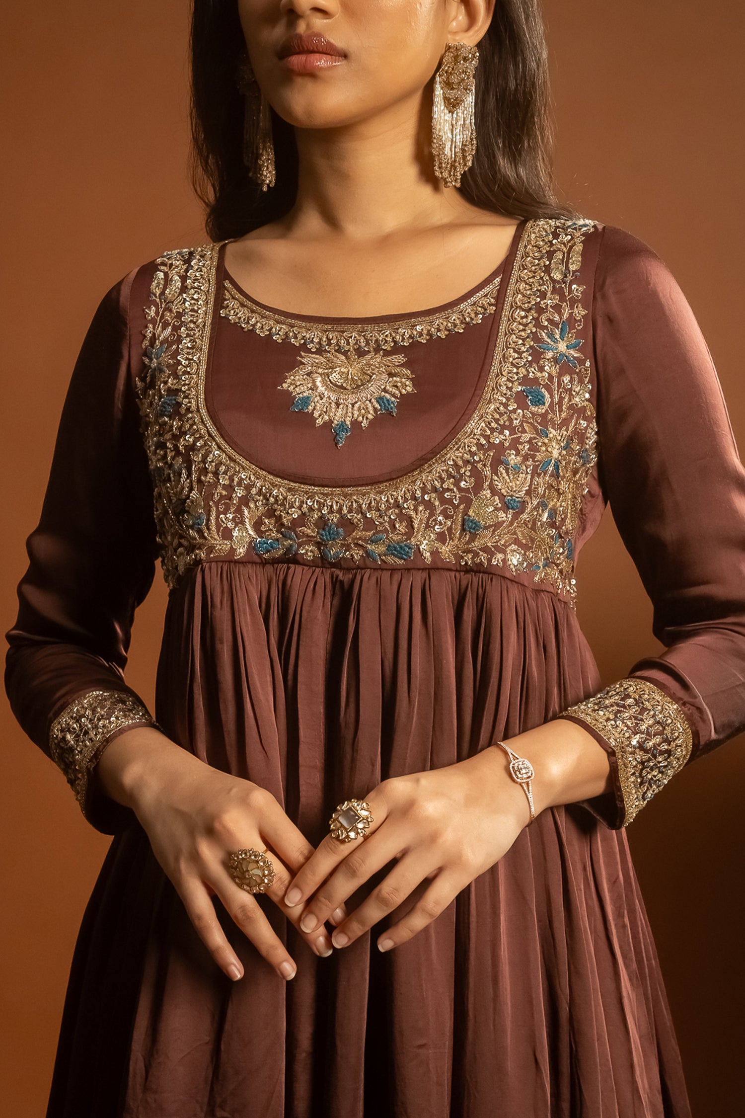 Brown Sharara Set
