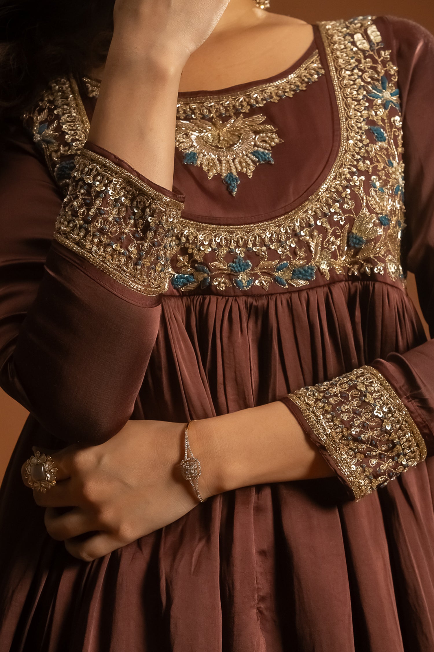 Brown Sharara Set