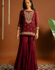Maroon Sharara Set