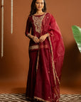 Maroon Sharara Set