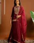 Maroon Sharara Set
