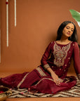 Maroon Sharara Set