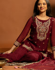 Maroon Sharara Set