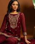 Maroon Sharara Set