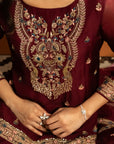Maroon Sharara Set
