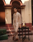 Rishabh Nude Silk Chanderi  Kurta Set