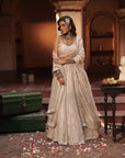 Maya Silver Silk Tissue Jaal Lehenga Set