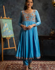 Blue Anarkali Suit Set