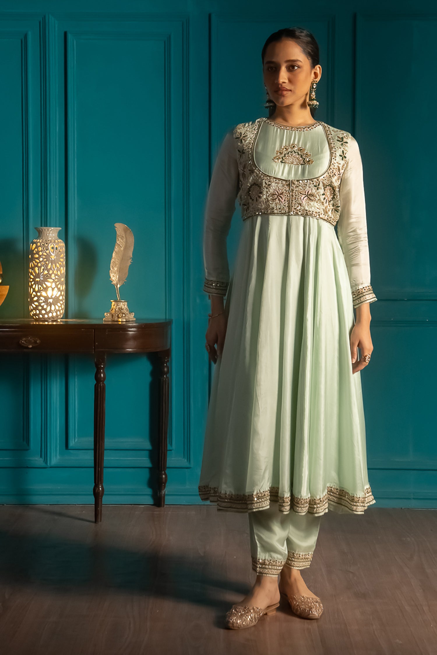 Mint Green Anarkali Suit Set