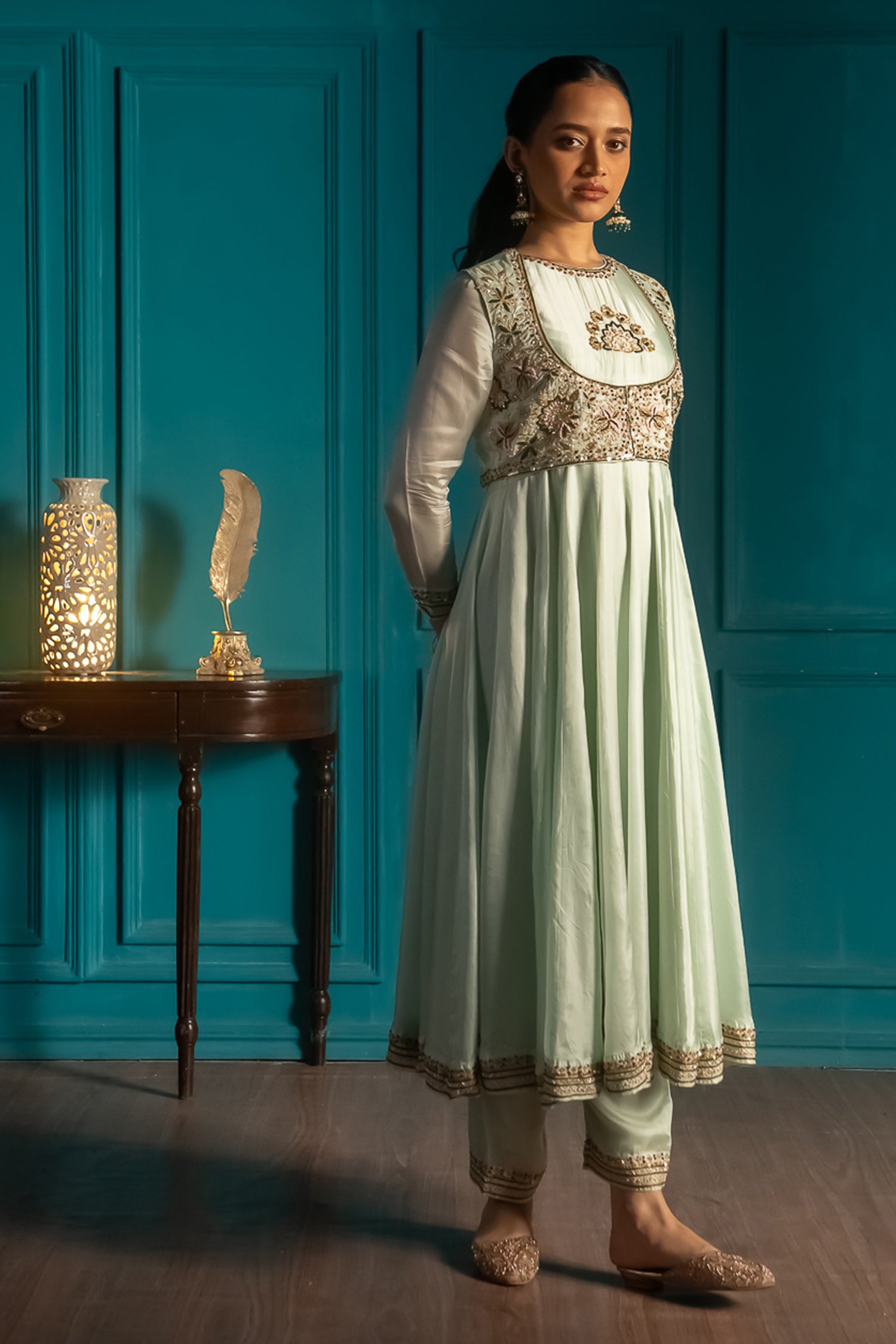 Mint Green Anarkali Suit Set