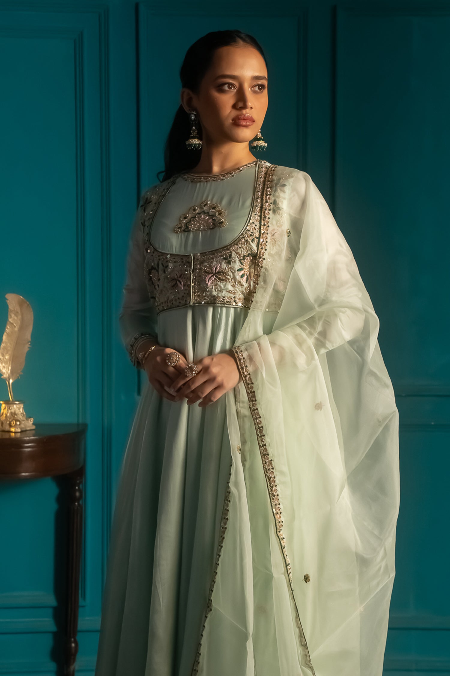 Mint Green Anarkali Suit Set