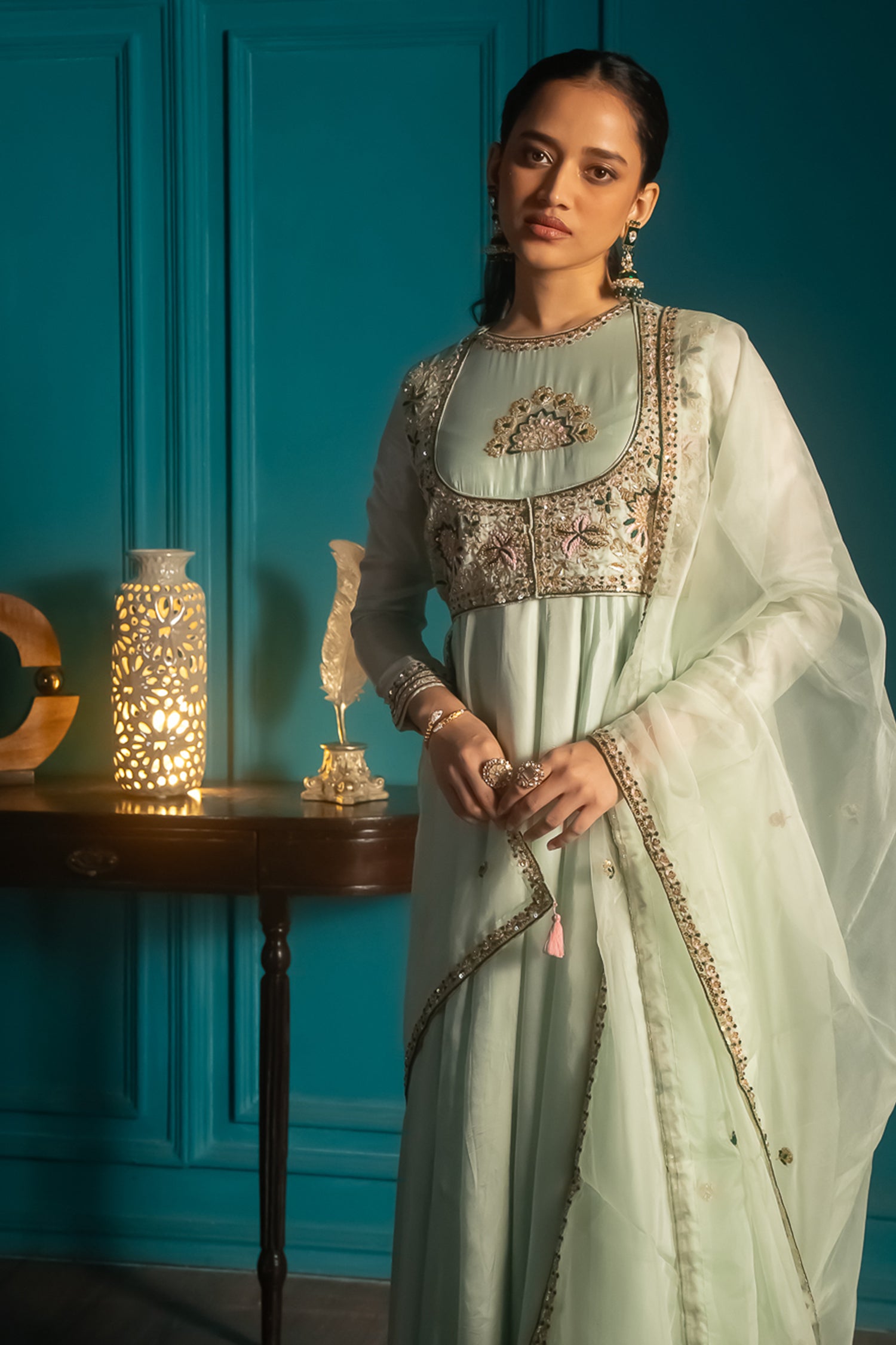 Mint Green Anarkali Suit Set