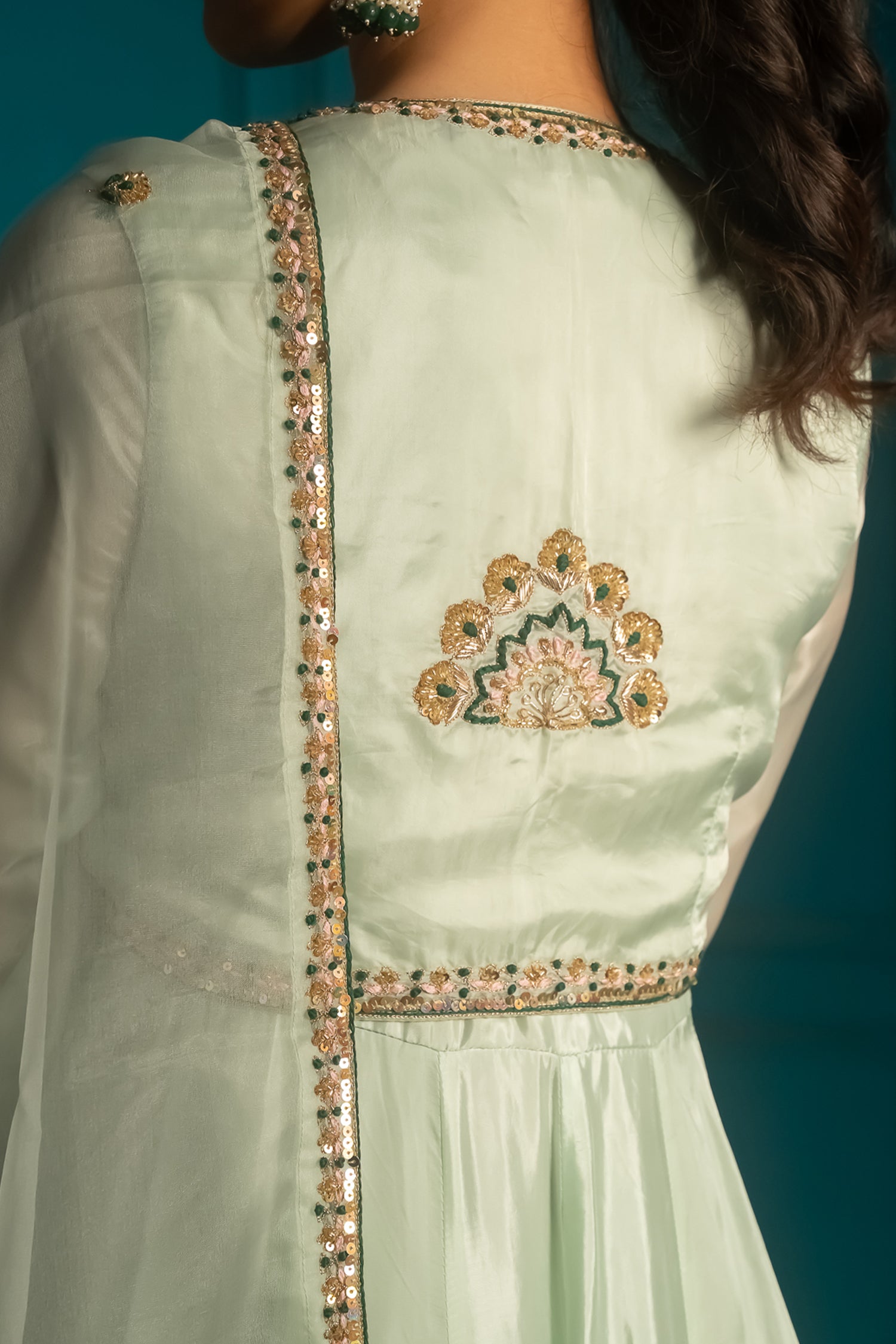 Mint Green Anarkali Suit Set