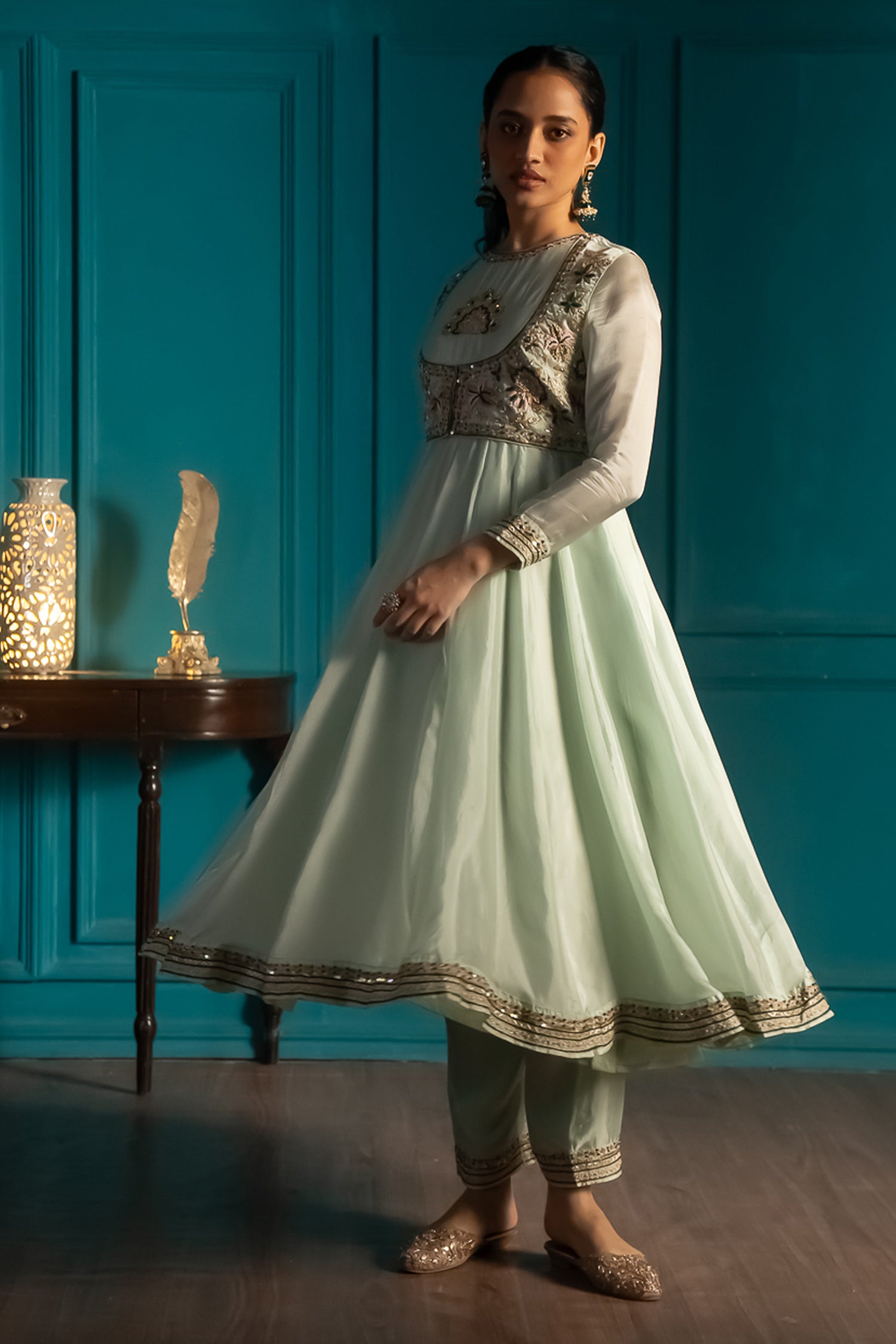 Mint Green Anarkali Suit Set