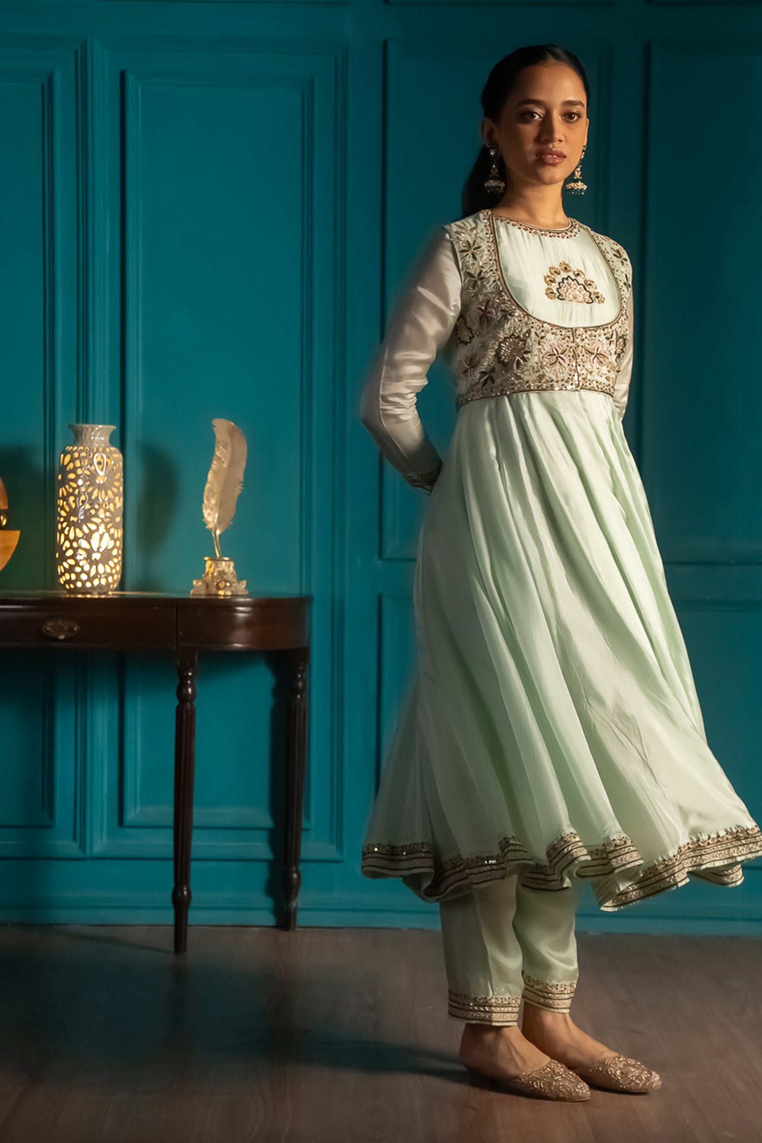 Mint Green Anarkali Suit Set