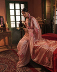 Zohra Pink Silver Silk Tissue Saree