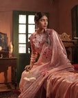 Zohra Pink Silver Silk Tissue Saree