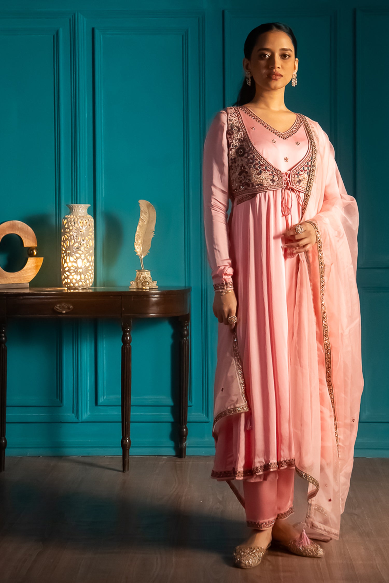 Pink Anarkali Suit Set