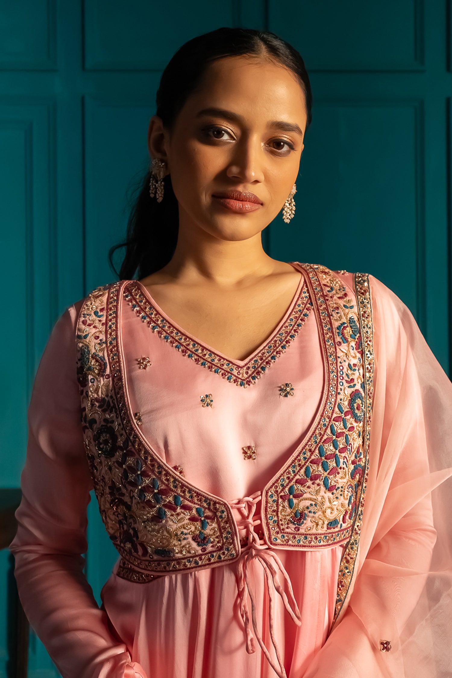 Pink Anarkali Suit Set